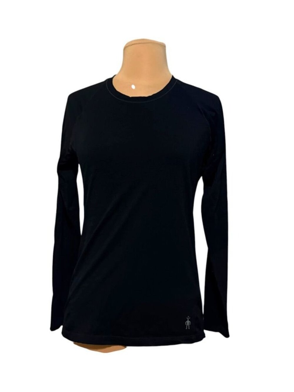 Smartwool Merino 150 Baselayer Tee Small Long Sleeve Black Tshirt Top Women